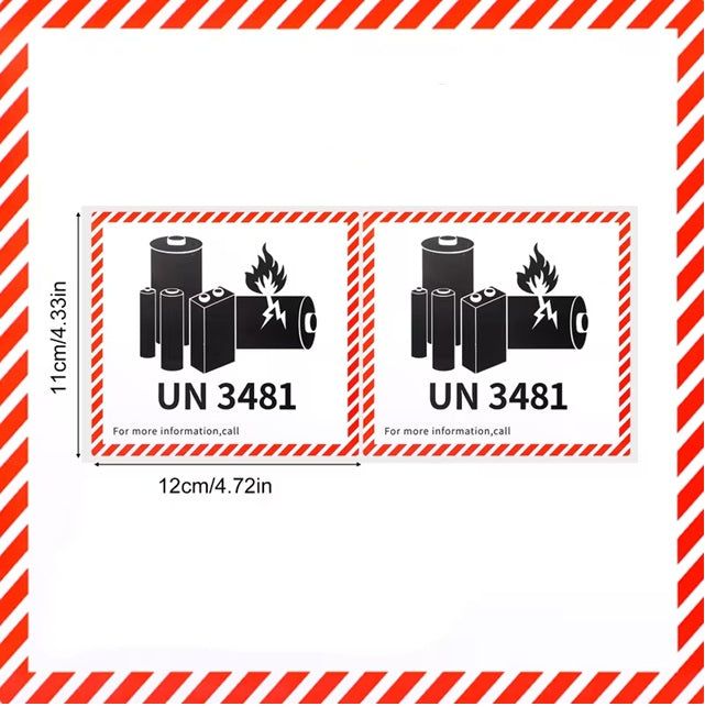 Elektroniktrade Transportaufkleber für Lithium-Ionen-Batterien / Akku (UN 3481) Elektroniktrade Switzerland