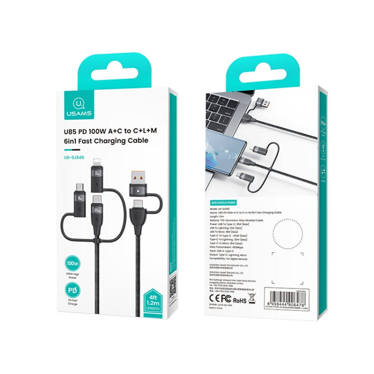 Elektroniktrade USAMS US-SJ646 U85 2m PD100W 6-in-1, multifunktionales Schnellladekabel Elektroniktrade Switzerland