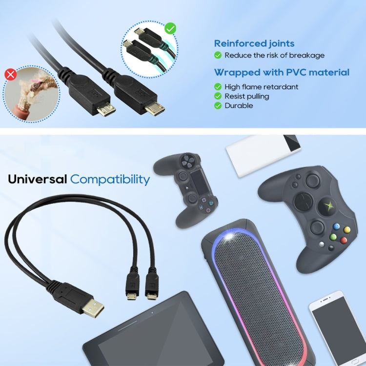 Elektroniktrade USB 2.0-Stecker auf 2 Micro-USB-Stecker, Länge: ca. 30 cm Elektroniktrade Switzerland