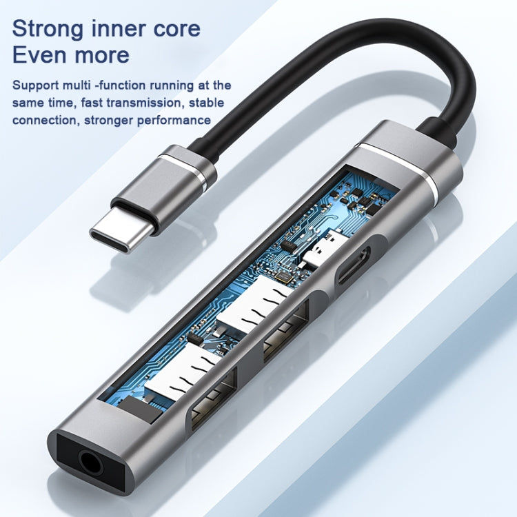 Elektroniktrade USB-C / Type-C auf 3,5 mm + 2USB + Type-C HUB-Dockingstation (Grau) Elektroniktrade Switzerland