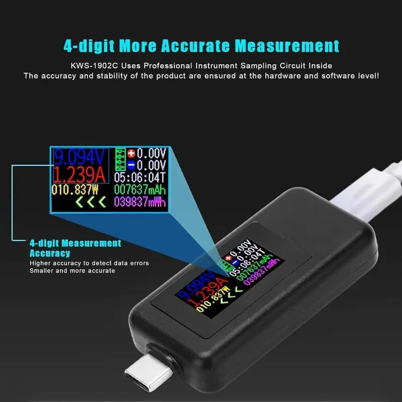 Elektroniktrade USB Tester KWS-1902C für USB-C, 4-30V, OLED Display Elektroniktrade Switzerland