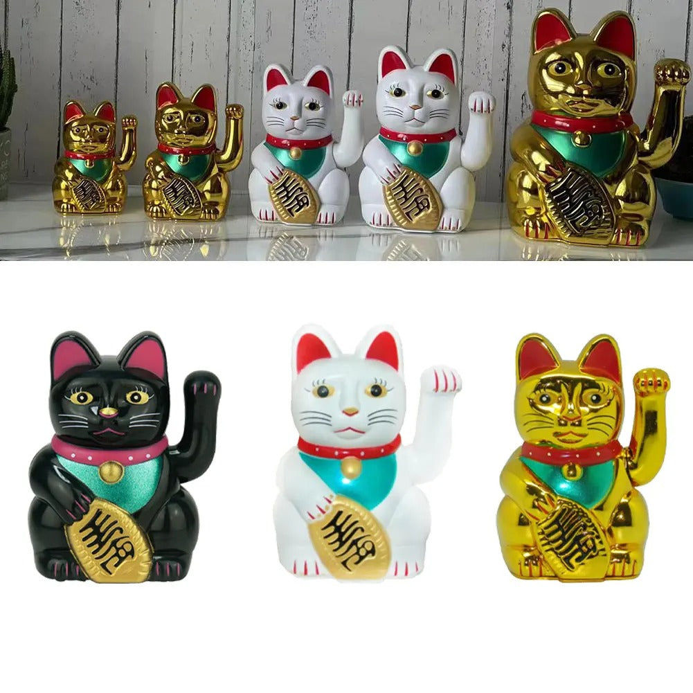 Elektroniktrade Winkekatze in Schwarz, Weiss, Gold Grösse 8.2x8.2x13,0cm Elektroniktrade Switzerland