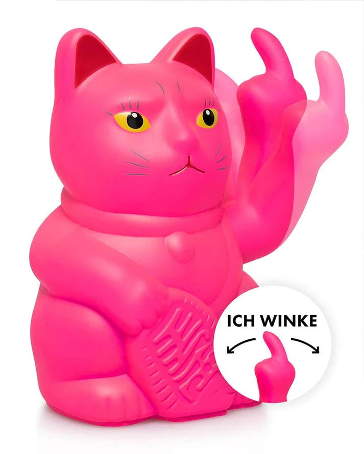 Elektroniktrade Winkekatze Stinkefinger, pink, 15 cm Elektroniktrade Switzerland