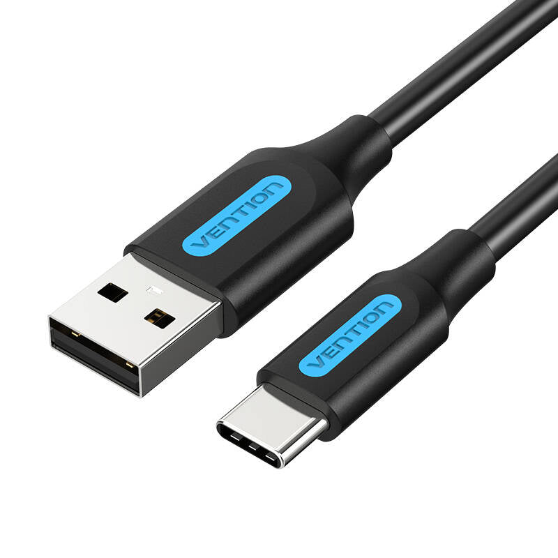 Kabel USB-A 2.0 zu USB-C Vention COKBD 3A 0,5m (schwarz)
