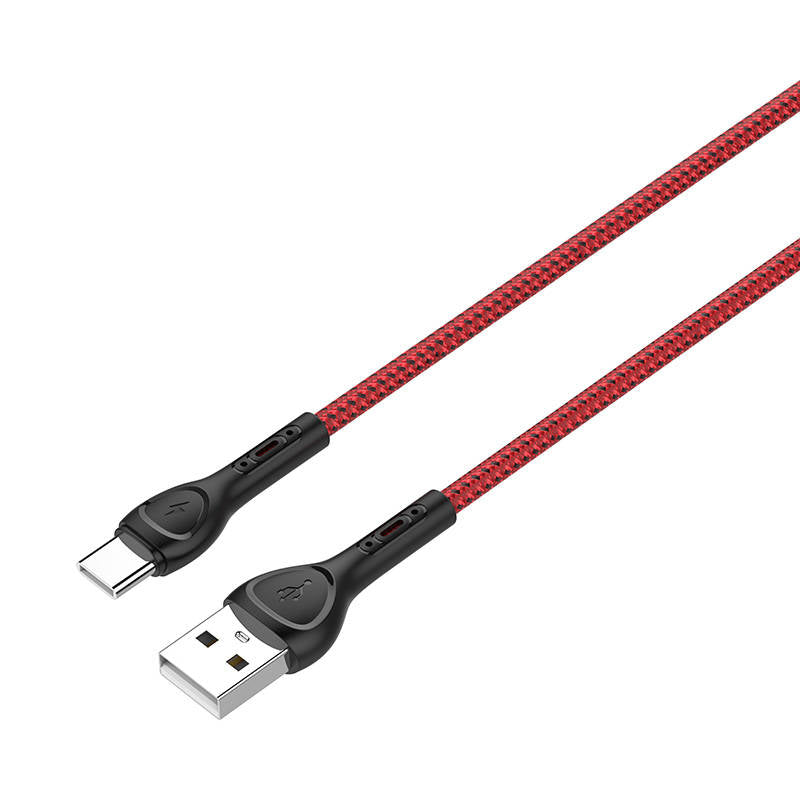 LDNIO LS482 2 m USB-USB-C-Kabel (rot) mit 7 LED Farben