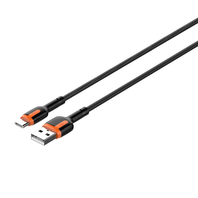 LDNIO LS532, USB - USB-C 2m Kabel (Grau-Orange)
