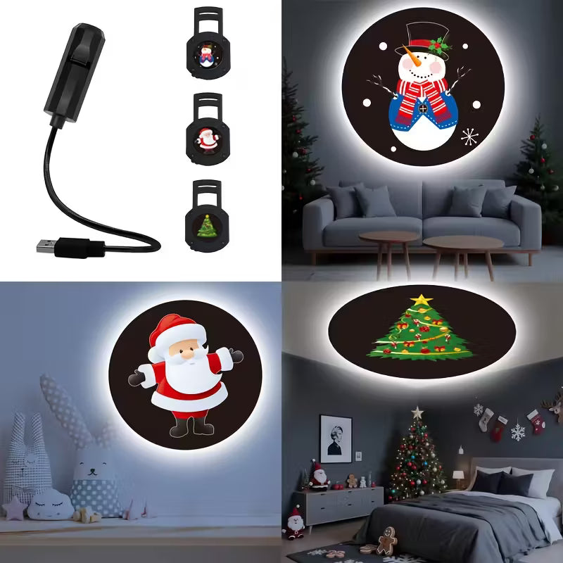 Weihnachts-LED-Projektionslampe, 1 Licht + 10 Licht Adapter