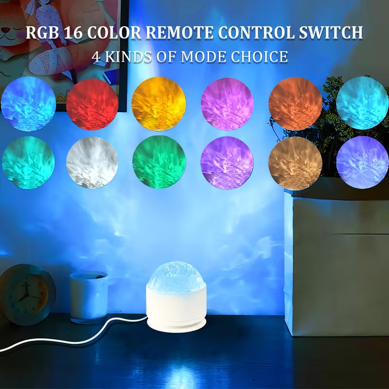 16 Farben 2-in-1 Dynamische Projektionsleuchte über USB mit Fernbedienung