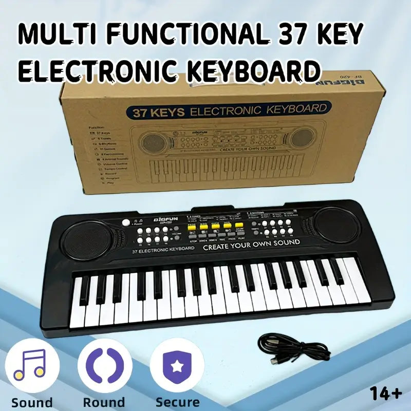 37-Tasten tragbares Kinder Digitalpiano-Keyboard USB-C/Batterien AA
