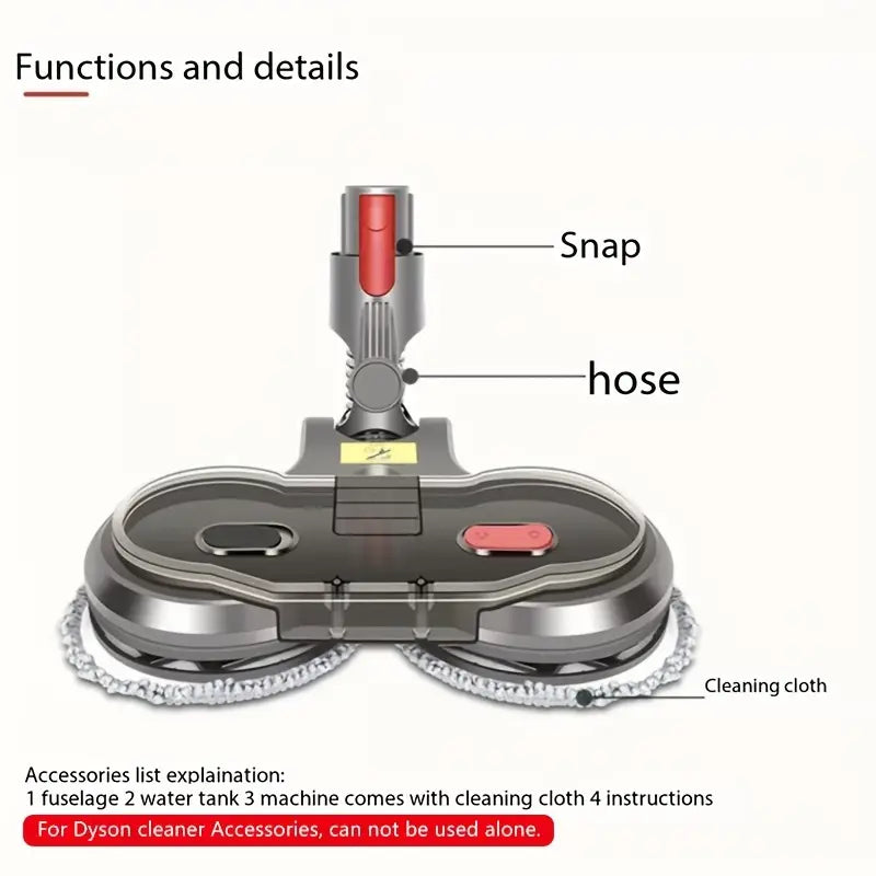 Staubsauger-Zubehörset - Kompatibel mit Dyson V7/V8/V10/V11 Inkl. Moppkopf & Bodenaufsatz