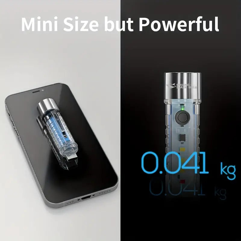 Mini-LED-Taschenlampe mit vielen Funktionen in Hellblauem Gehäuse SD1028