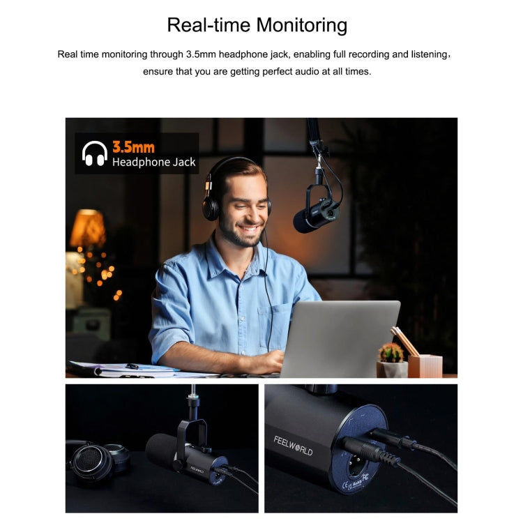 FEELWORLD FEELWORLD PM1-AS Dynamisches XLR/USB-Mikrofon für Podcasting, Aufnahme, Gaming, Live-Streaming mit Galgenarm, PM1-AS Elektroniktrade Switzerland