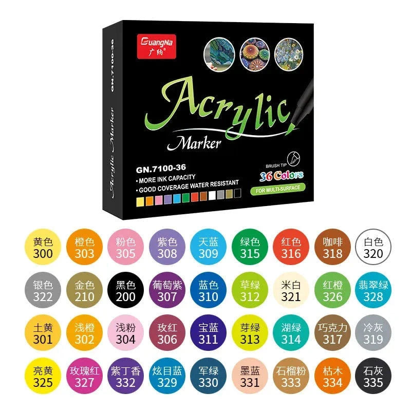 GuangNa Acrylic Marker DIY Hand-Painted Graffiti 36 Farben elektroniktrade Switzerland