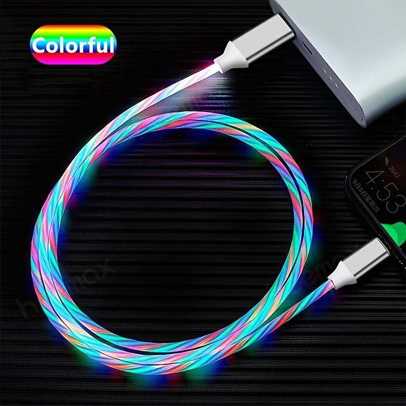 heemax 4A 12W Flow Leuchtendes USB-Kabel Für iPhone 14 13 12 11 Pro 1m Elektroniktrade Switzerland