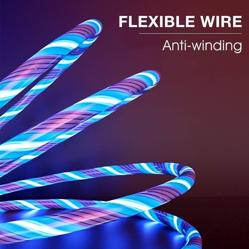heemax 4A 12W Flow Leuchtendes USB-Kabel Für iPhone 14 13 12 11 Pro 1m Elektroniktrade Switzerland