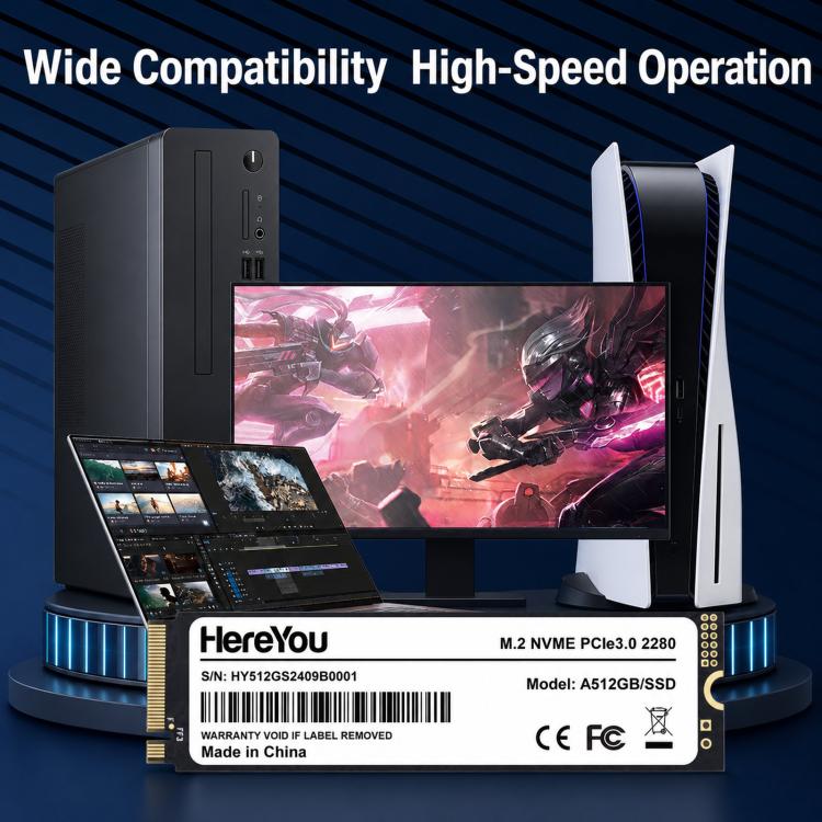 HereYou HereYou M.2 NVMe PCIe 3.0 SSD 2280 Interne Solid-State-Festplatte für Laptops, 128GB, 256GB, 512GB, 1TB elektroniktrade Switzerland