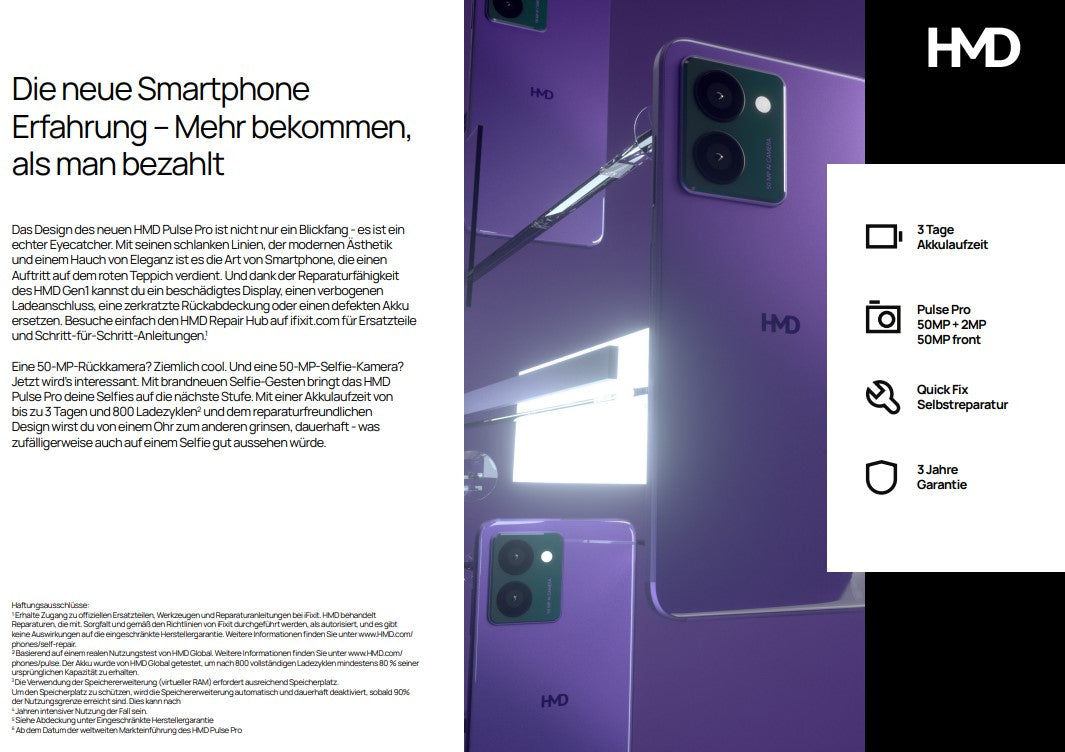HMD HMD Pulse/Pulse Plus/Pulse Pro Smartphones 5000mAh/64GB/128GB/6.56” HD+HID LCD Elektroniktrade Switzerland