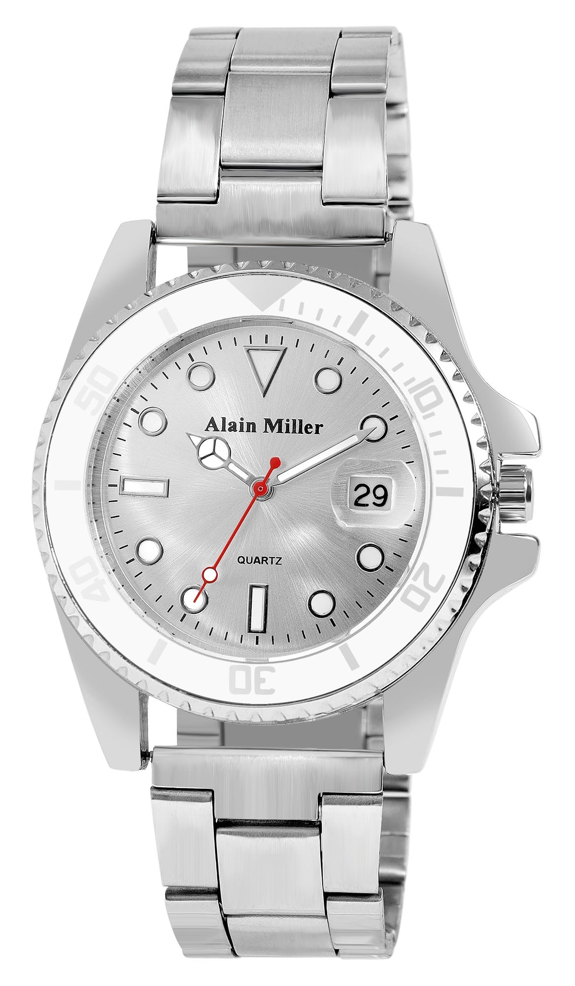 Alain Miller Herrenuhr mit Edelstahlarmband, verschiedene Farbvarianten