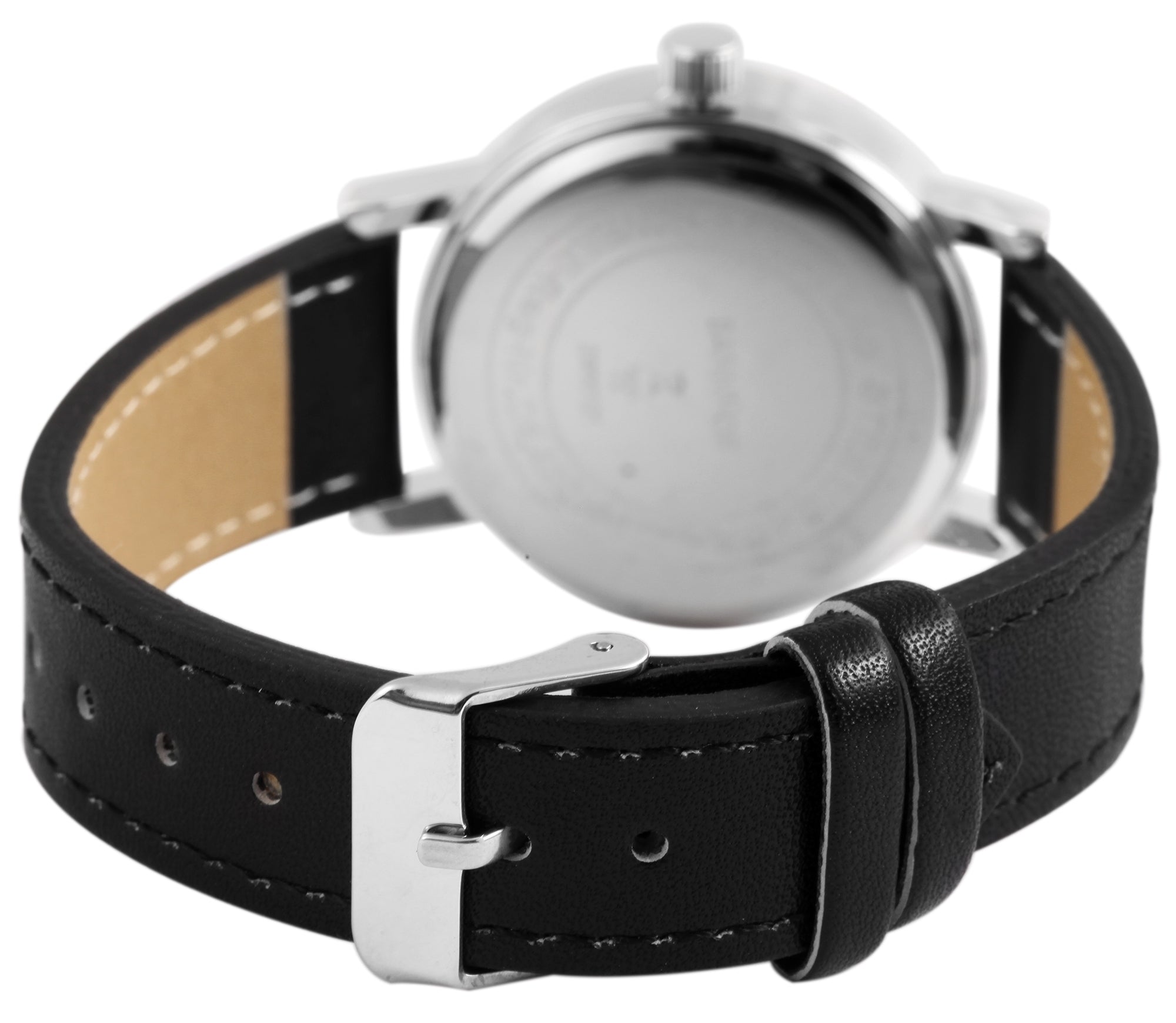 Bahnhof Herrenuhr mit Lederimitationsarmband, Datumsanzeige