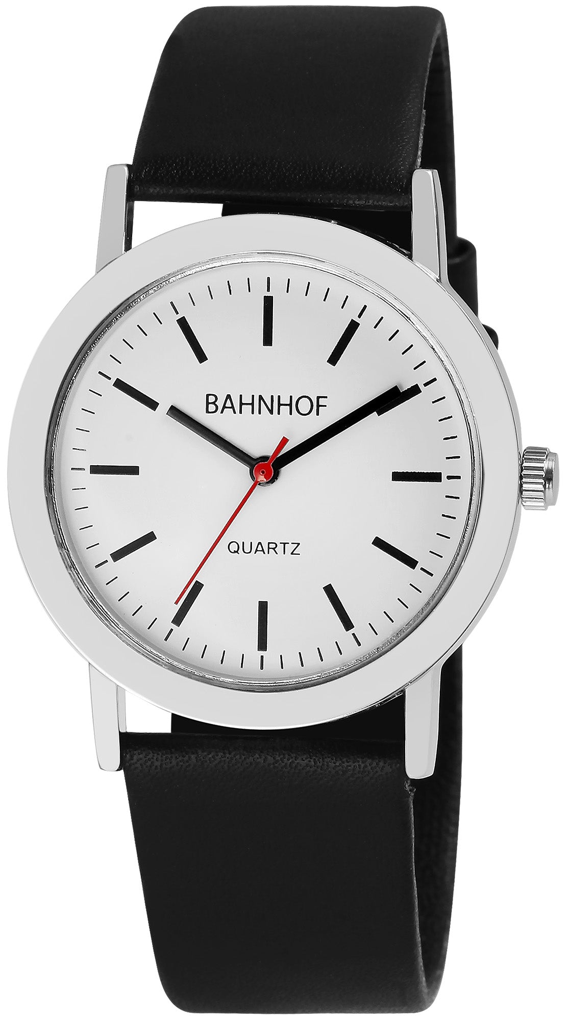 Bahnhof Unisexuhr mit Lederimitationsarmband