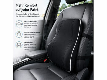infactory infactory Lordosekissen: Ergonomisches Rückenkissen aus Memory-Foam, waschbarer Bezug, 2 Gurte elektroniktrade Switzerland