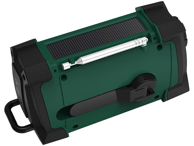 infactory Mobiles Kurbelradio mit DAB+, EWF-Funktion, Solarpanel, LED, USB elektroniktrade Switzerland