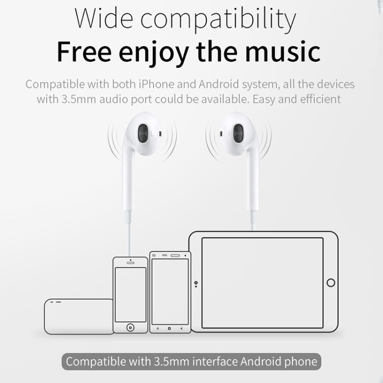 Joyroom 1,2 m 3,5 mm Stecker Kabelsteuerung In-Ear-Kopfhörer (weiß) elektroniktrade Switzerland