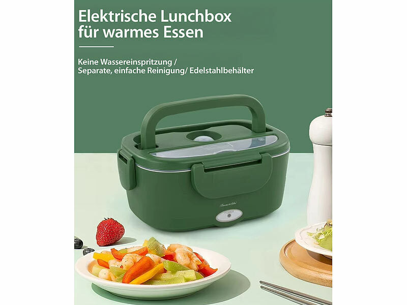 Elektrische Lunchbox für warmes Essen, 1,5 l, 80 Watt, 230/24/12 Volt