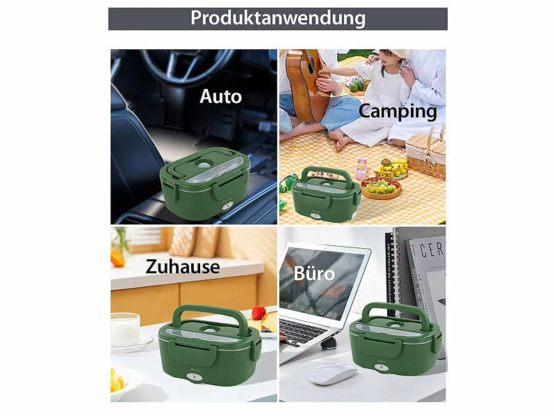 Elektrische Lunchbox für warmes Essen, 1,5 l, 80 Watt, 230/24/12 Volt