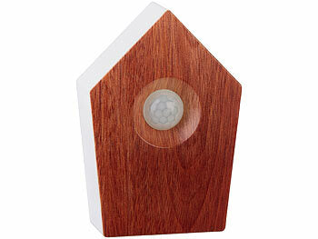 PEARL Vogelgesang-Box mit Bewegungssensor, 120 s Spielzeit, Teak-Holz-Optik