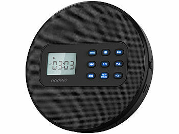 auvisio Tragbarer CD-Player mit Akku, Lautsprecher, Bluetooth, USB-Player, 5 W