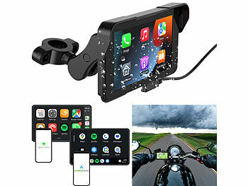 Lescars Motorrad-Navi-Display mit 5"/12 cm, CarPlay- & Android Auto-kompatibel erhältlich auf eMall