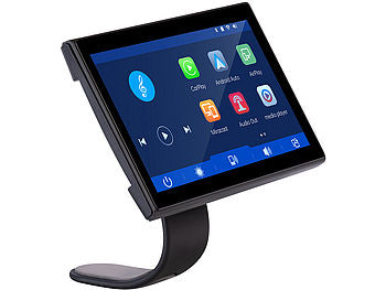 Apple Carplay Display: Lescars IPS-HD-Touchscreen, 7"/17,8 cm, für Apple CarPlay & Android Auto, 360° erhältlich auf eMall