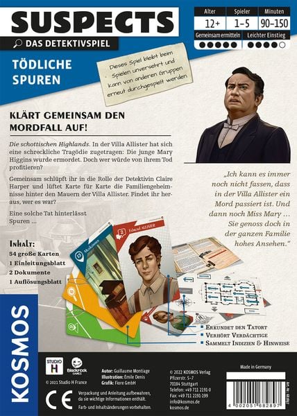 Kosmos Kennerspiel Suspects: Tödliche Spuren