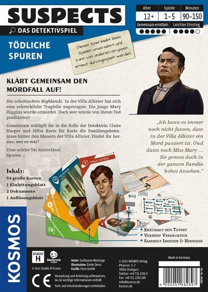 Kosmos Kennerspiel Suspects: Tödliche Spuren