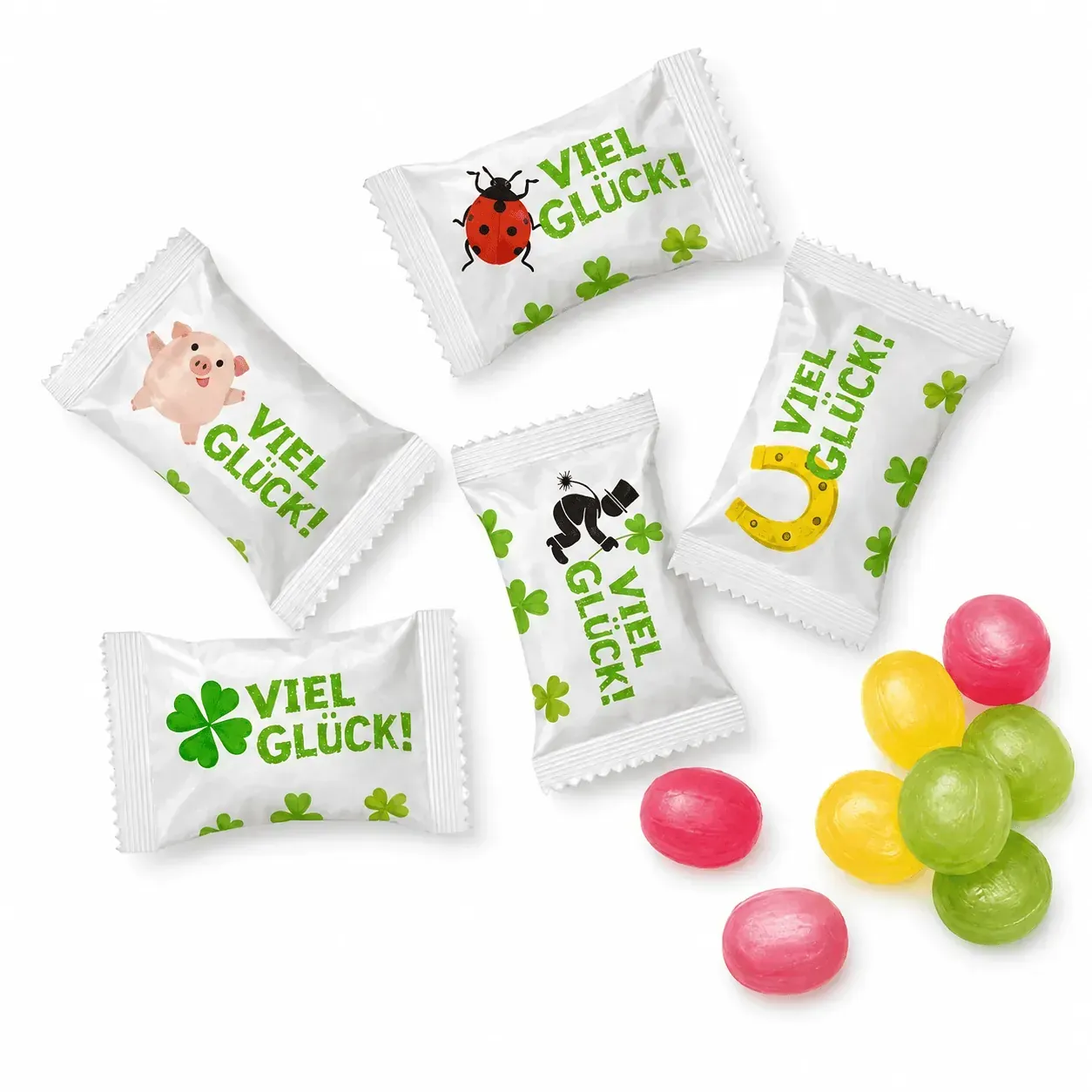 Krottis Bonbons mit Fruchtfüllung "Viel Glück", 1 kg Elektroniktrade Switzerland