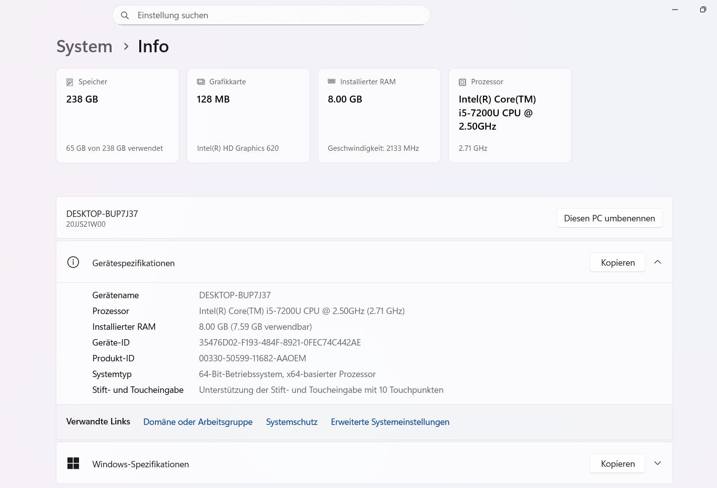 Lenovo Yoga 370 i5-7200U CPU 2.50GHz mit Windows 11 Pro/8GB Ram/240GB SSD ( Gebraucht Artikel )