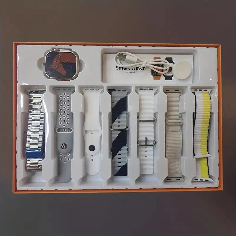 Laxasfit Smartwatch Ultra Geschenk Set 7 In 1 + Uhr & Wireless Ladegerät inkl. Bänder Elektroniktrade Switzerland
