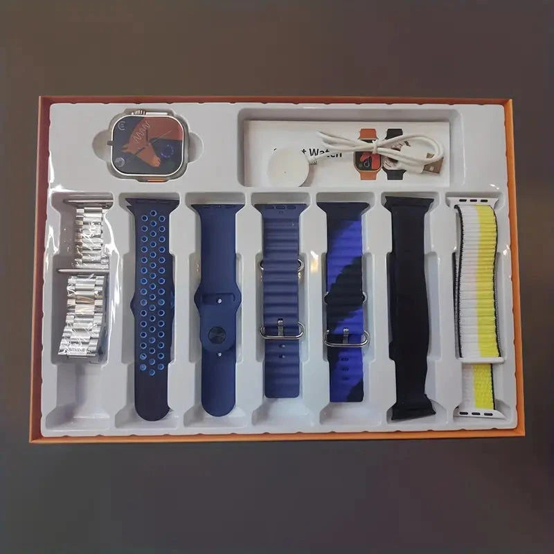 Laxasfit Smartwatch Ultra Geschenk Set 7 In 1 + Uhr & Wireless Ladegerät inkl. Bänder Elektroniktrade Switzerland