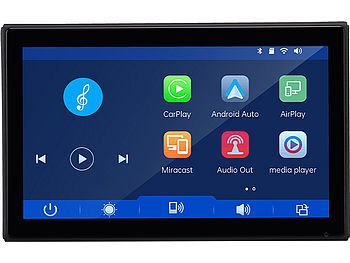 Lescars Lescars IPS-HD-Touchscreen, 7"/17,8 cm, für Apple CarPlay & Android Auto, 360° Elektroniktrade Switzerland