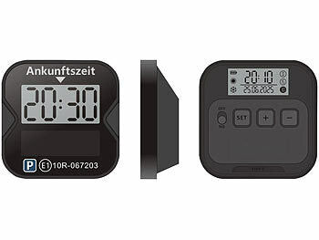 Lescars Lescars StVO Parkscheiben: 2er-Set Solar-Parkscheiben: mit ECE-Zulassung, Akku und 2 Displays elektroniktrade Switzerland