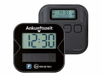 Lescars Lescars StVO Parkscheiben: 2er-Set Solar-Parkscheiben: mit ECE-Zulassung, Akku und 2 Displays elektroniktrade Switzerland