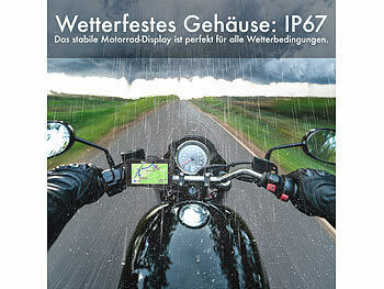 Lescars Motorrad-Navi-Display mit 5"/12 cm, CarPlay- & Android Auto-kompatibel Elektroniktrade Switzerland