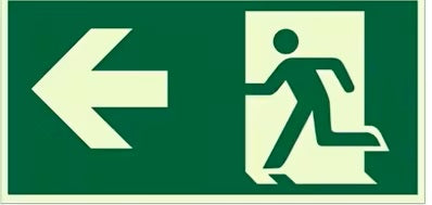 Notausgangsschild mit Leuchteffekt im Dunkeln – Hochwertiges PVC