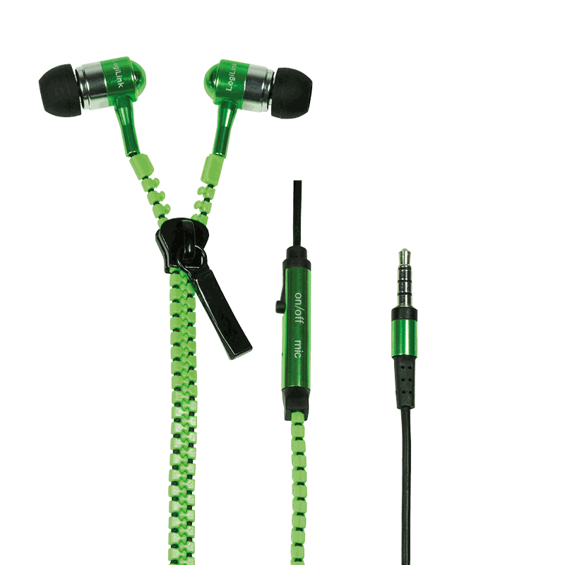 LogiLink LogiLink Headset Kopfhörer In-Ear Neon-Grün Handy Smartphone Kabel 3,5mm Elektroniktrade Switzerland