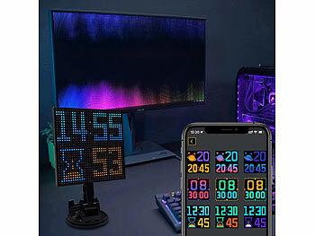 Luminea Digitales, programmierbares LED-Display, 32 x 32 LEDs, App, USB Elektroniktrade Switzerland