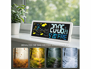 Luminea Home Control Luminea Home Control WLAN-Wetterstation mit Außensensor, Wettertrend, UV-Index, Uhr, App elektroniktrade Switzerland