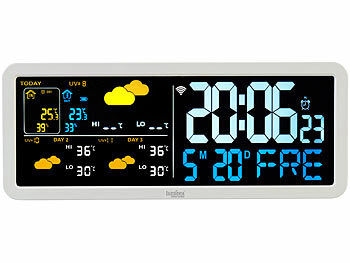 Luminea Home Control Luminea Home Control WLAN-Wetterstation mit Außensensor, Wettertrend, UV-Index, Uhr, App elektroniktrade Switzerland