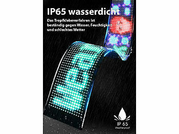 Luminea Programmierbare flexible LED-Anzeigetafel, 1.824 LEDs, 59 x 12 cm, App elektroniktrade Switzerland