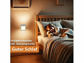 Lunartec 2er-Set Steckdosen-LED-Nachtlicht, dimmbar, Bewegungs- & Lichtsensor Elektroniktrade Switzerland